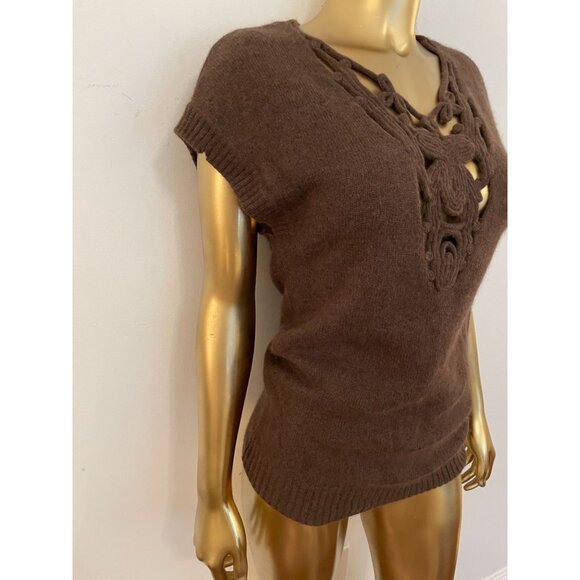 Rare Mint Women Wool Cashmere Knit Sweater Top Details & Ribbed Hem Y2K - Picture 12 of 13